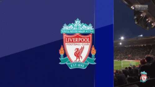 Liverpool FC Logo on Blue Background