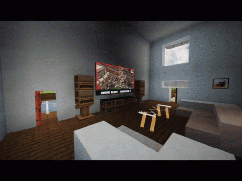 Living Room With Large Flat Screen TV Map