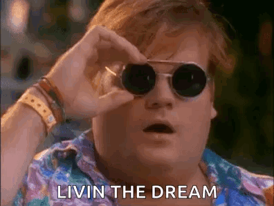 Living The Dream Chris Farley GIF