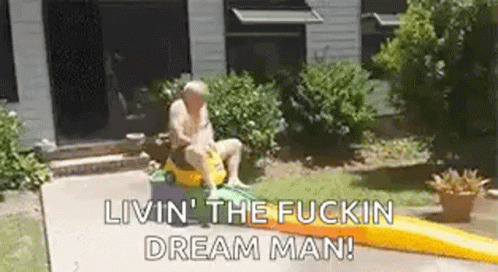 Living The Dream Sliding To The Pool GIF