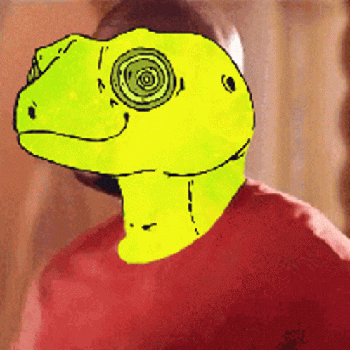 Lizard Face Neon Galaxy Dancing GIF