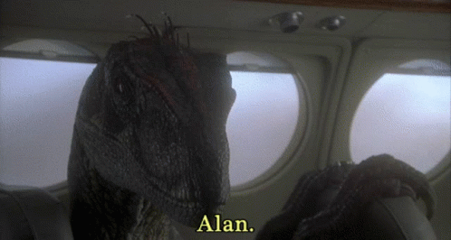 Lizard Sitting In Plane Saying Alan GIF