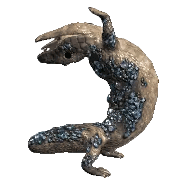 Lizard Statue with Blue Spots