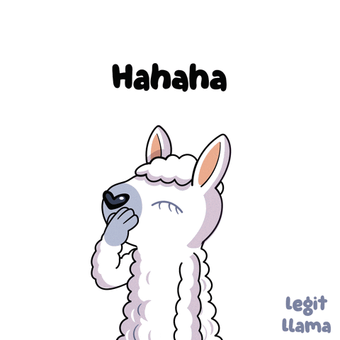 Llama Covering Face Saying Hahaha GIF