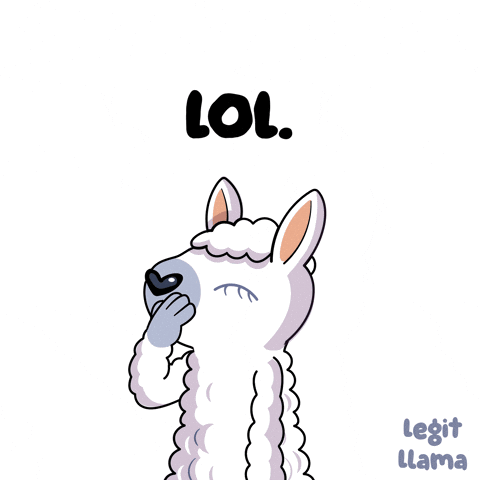 Llama Covering Face Saying Lol