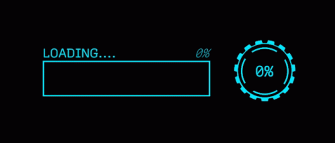 Loading Bar Digital Cyan Design GIF