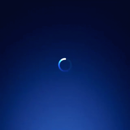 Loading Circle On Fading Blue Screen GIF