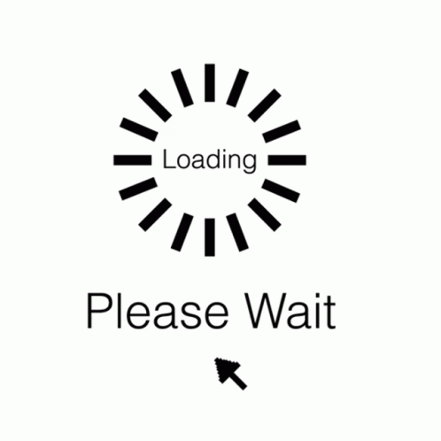Loading Sign Saying Please Wait With Left Arrow GIF