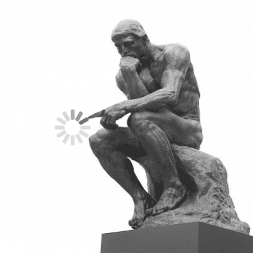 Loading Thinker Statue GIF