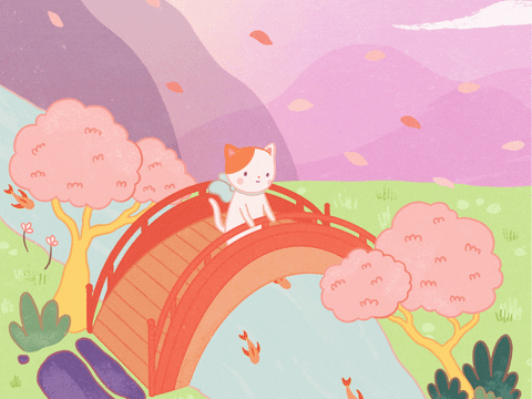 Lofi Girl Cat In The Bridge GIF