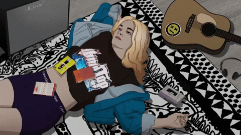 Lofi Girl Chilling In The Room Alone GIF