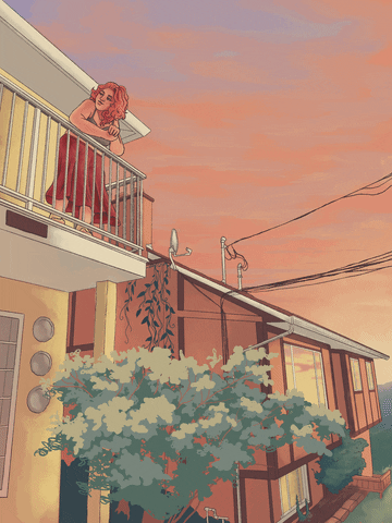 Lofi Girl In The Balcony GIF