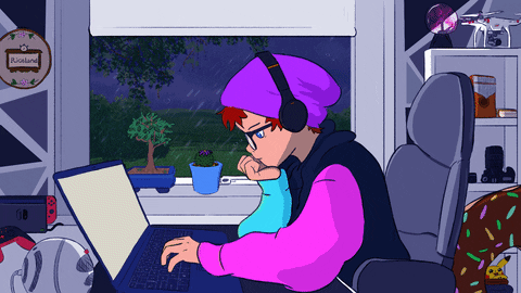 Lofi Girl Studying By The Window GIF