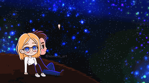 Lofi Girl Watching Fireworks GIF