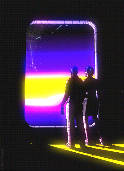 Lofi Guys Staring Outside Girl GIF