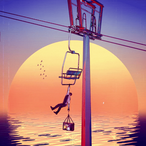 Lofi Hanging Sunset Vaporwave GIF