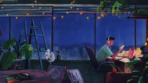 Lofi Music Chill Night Studying Garden GIF