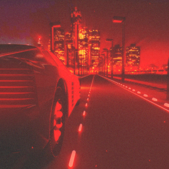 Lofi Red City Drive Retrowave GIF