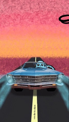 Lofi Scene Driving In The Road Girl GIF