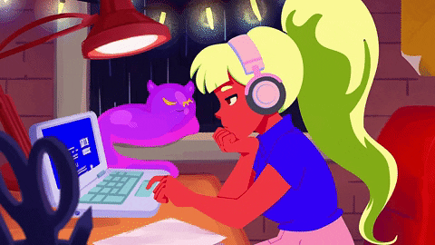 Lofi Searching Girl On The Internet GIF