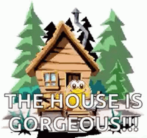 Log Cabin With Trees Saying The House Is Gorgeous