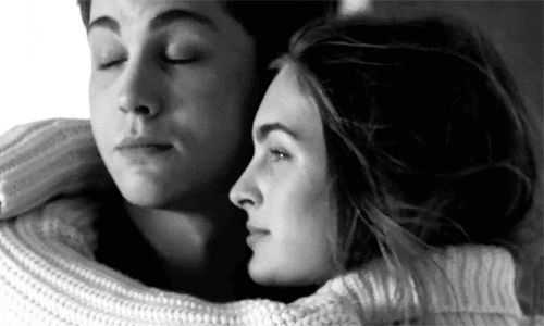Logan Lerman Kiss On Cheek GIF