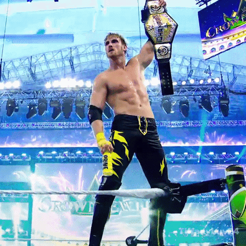 Logan Paul Wwe With The Belt GIF