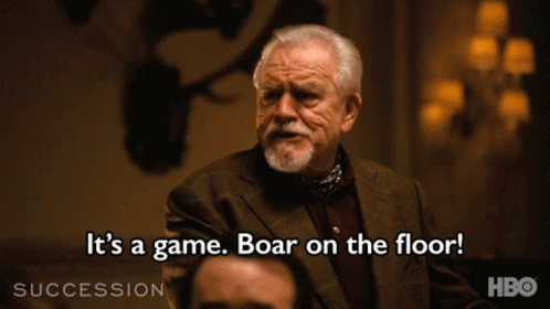 Logan Roy Succession Boar On The Floor GIF