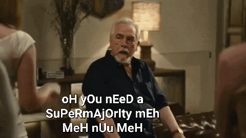 Logan Roy Succession Supermajority Meh Meh Nuu Meh GIF