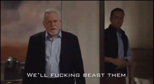 Logan Roy Succession We Go Full Fucking Beast GIF