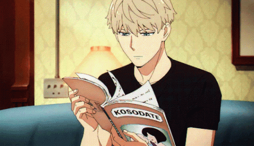 Loid Forger Browsing Books GIF