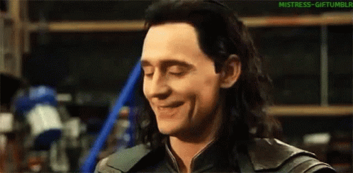 Loki Ragnarok Is Smiling With His Eyes Closed . GIF