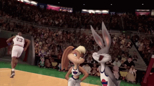 Lola Bunny Bugs Bunny Basketball Kiss GIF