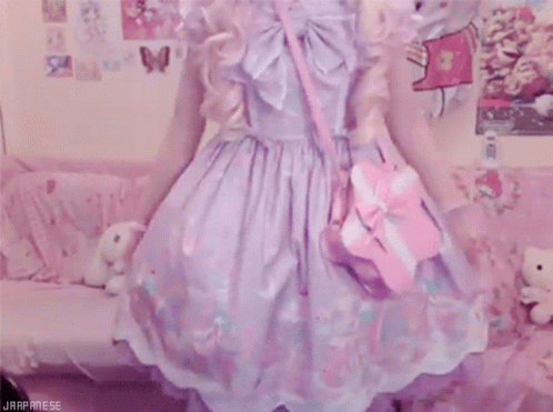 Lolita Pink Baby Doll Attire GIF