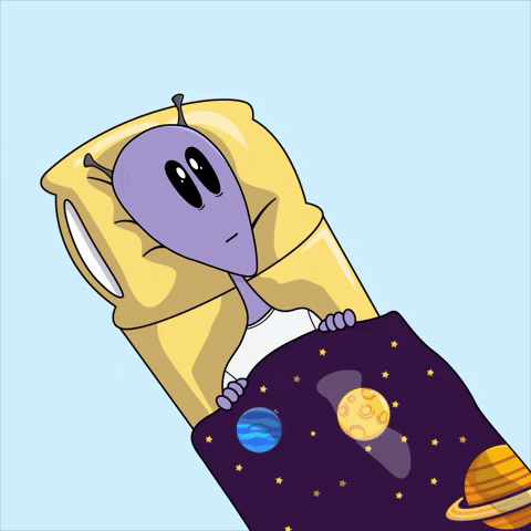 Lonely Aliens Sleeping Bed Time GIF
