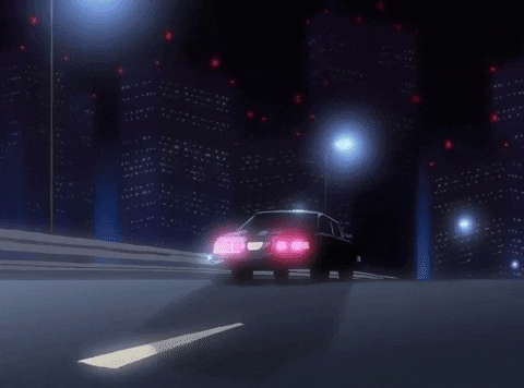 Lonely Car On Synthwave Highway GIF