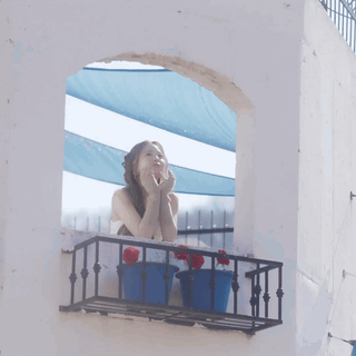 Lonely Girl Looking Out The Window GIF