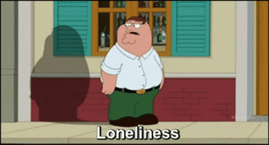 Lonely Loneliness Peter Griffin Shadow Family Guy GIF | GIFDB.com
