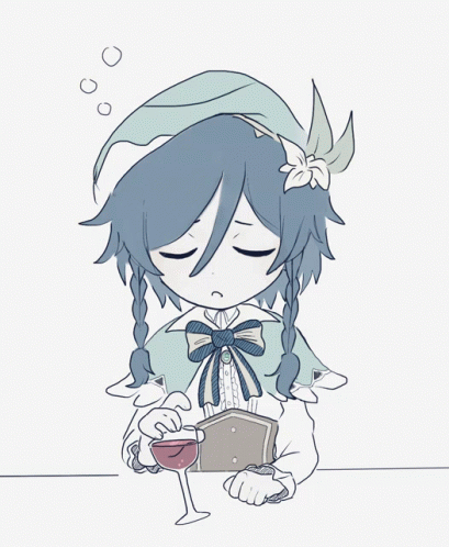 Lonely Venti Playing Wine Glass GIF