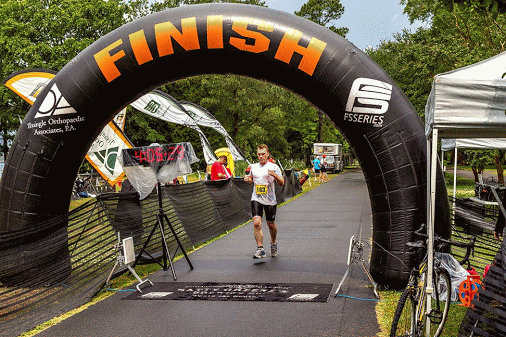 Lonesome Runner Crossing Finish Line GIF