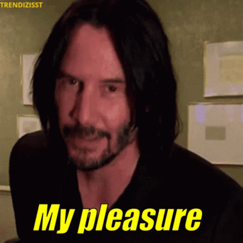 Long Black-Haired Bearded Man Says My Pleasure GIF