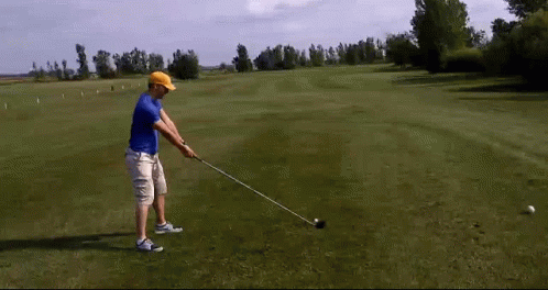 Long Golf Swing And A Miss GIF