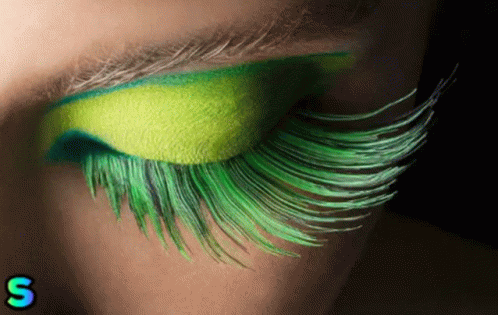 Long Green Eyelashes GIF