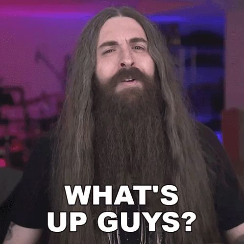 Long Hair Beard Man Asking What's Up Guys