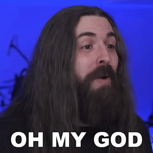 Long Hair Beard Man Making Funny Face Saying Oh My God