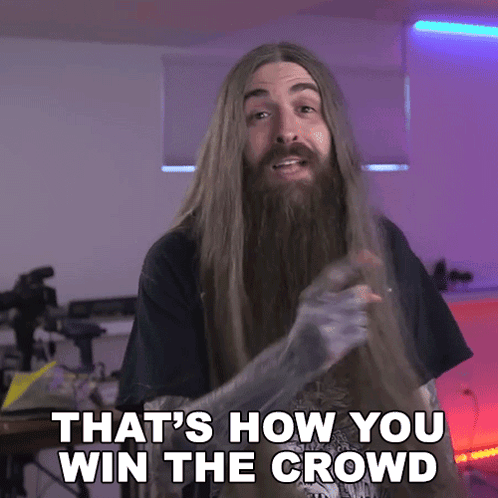 Long Hair Beard Man Saying That's How You Win The Crowd GIF