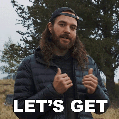 Long Hair Beard Man Thumbs Up Let's Get GIF