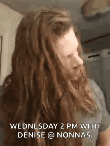 Long Hair Beard Man Wednesday 2 PM With Denise Nonnas GIF