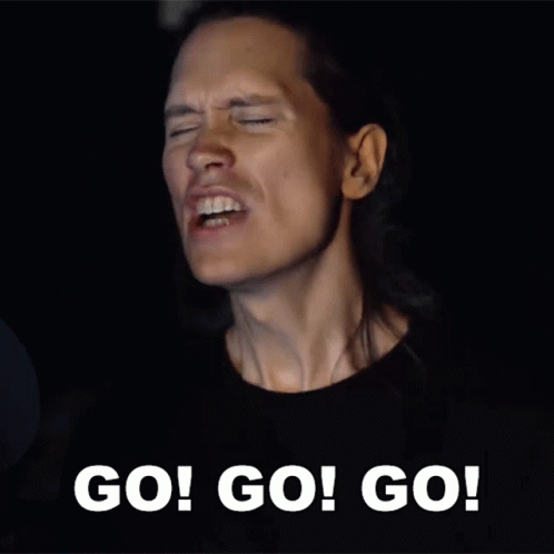 Long Hair Man Making Funny Face Saying Go Go Go