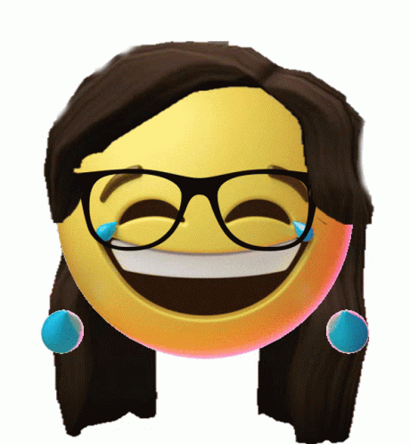 Long Hair With Glasses Laughing Emoji Meme GIF